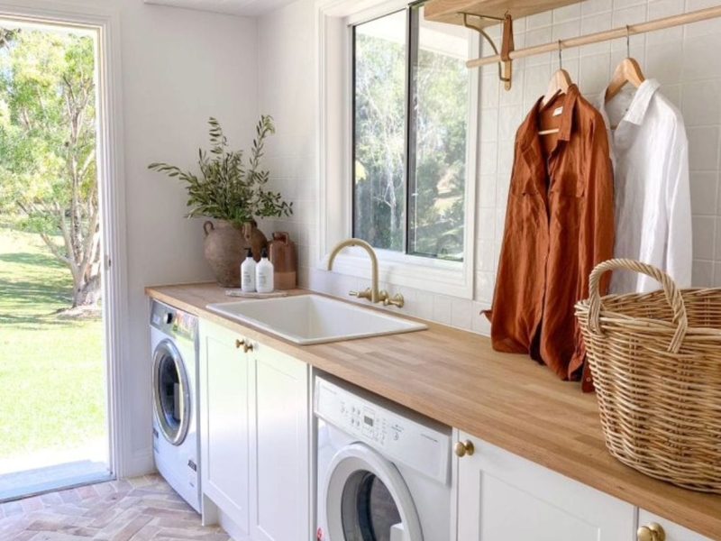 Mediterranean farmhouse laundry reno